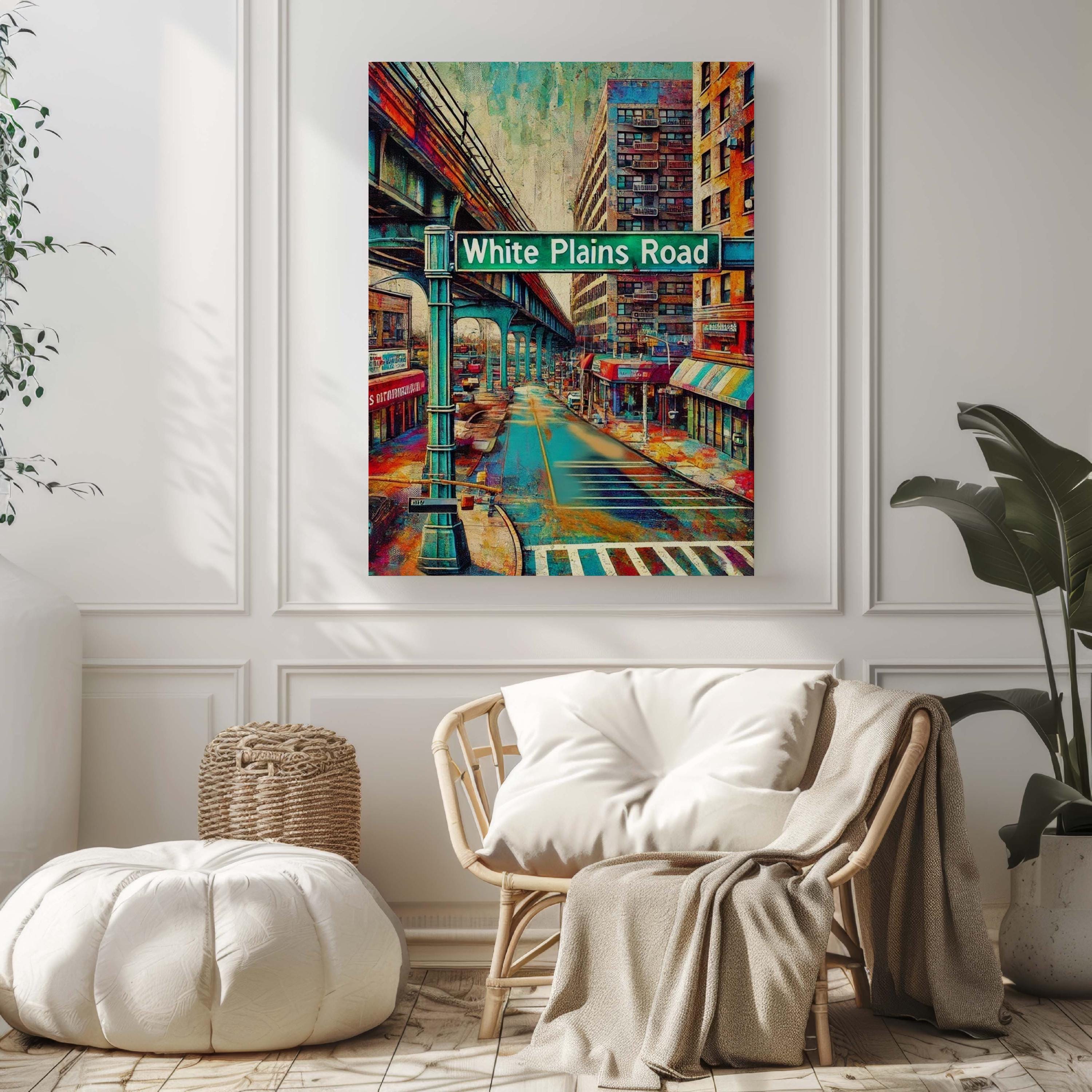 White Plains Road Wall Art - Bronx Travel Print, NYC Poster, Unique Bronx Gift & Housewarming Decor