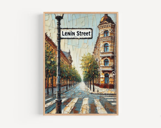 Lenin Street Wall Art, Moldova Travel Poster, Tiraspol Vintage Print, Cityscape Decor, Soviet Era Art, Travel Souvenir, Personalized Gift
