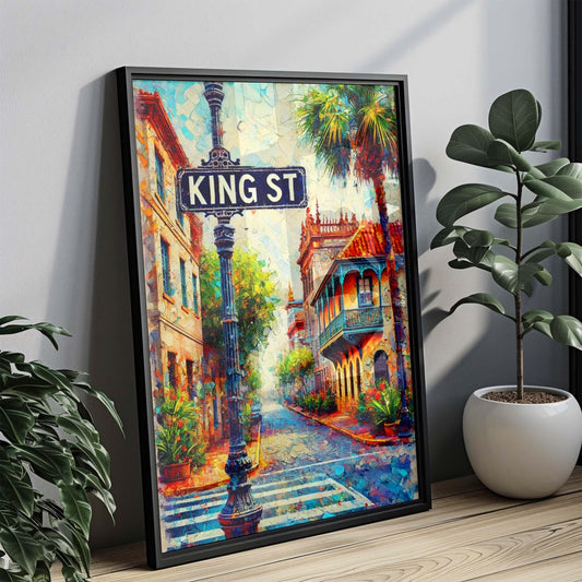 King Street Print St Augustine Wall Art Florida Travel Poster Vintage Style Housewarming Gift FL Art