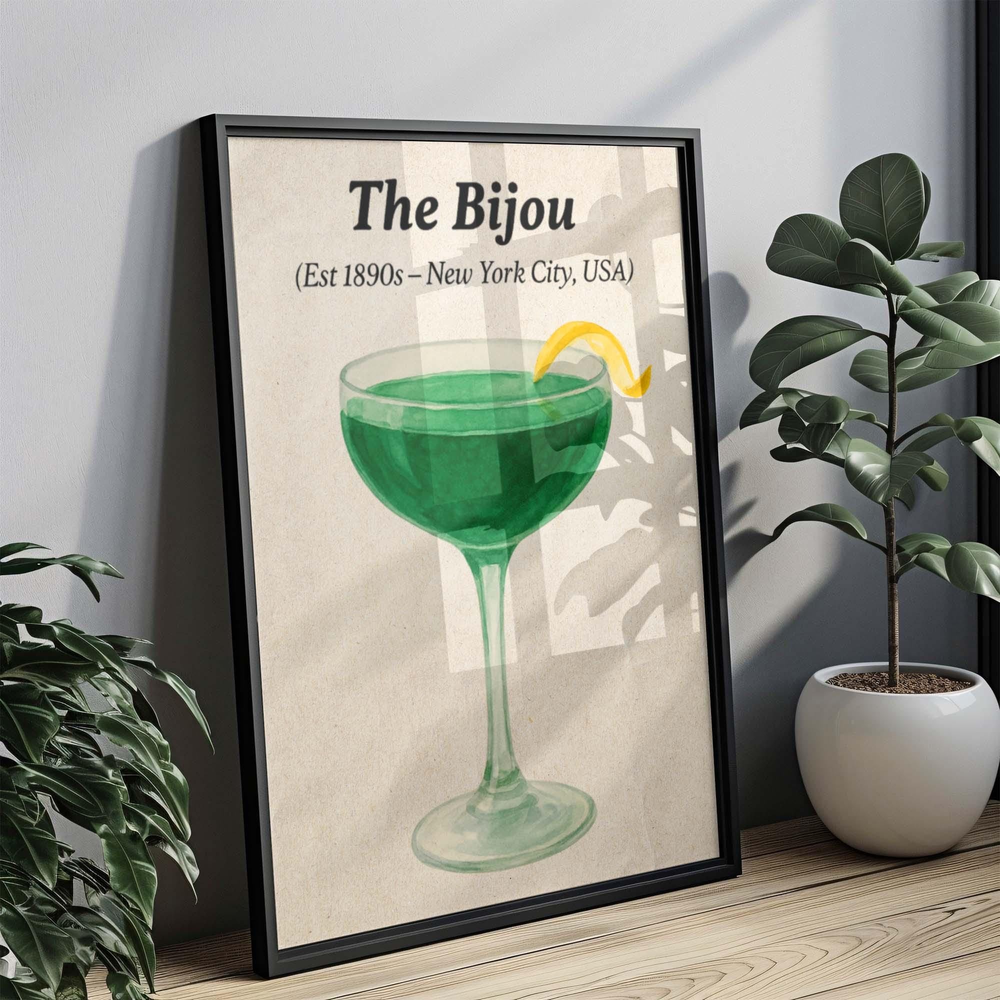 Bijou Cocktail Art Print Jewel-Tone
