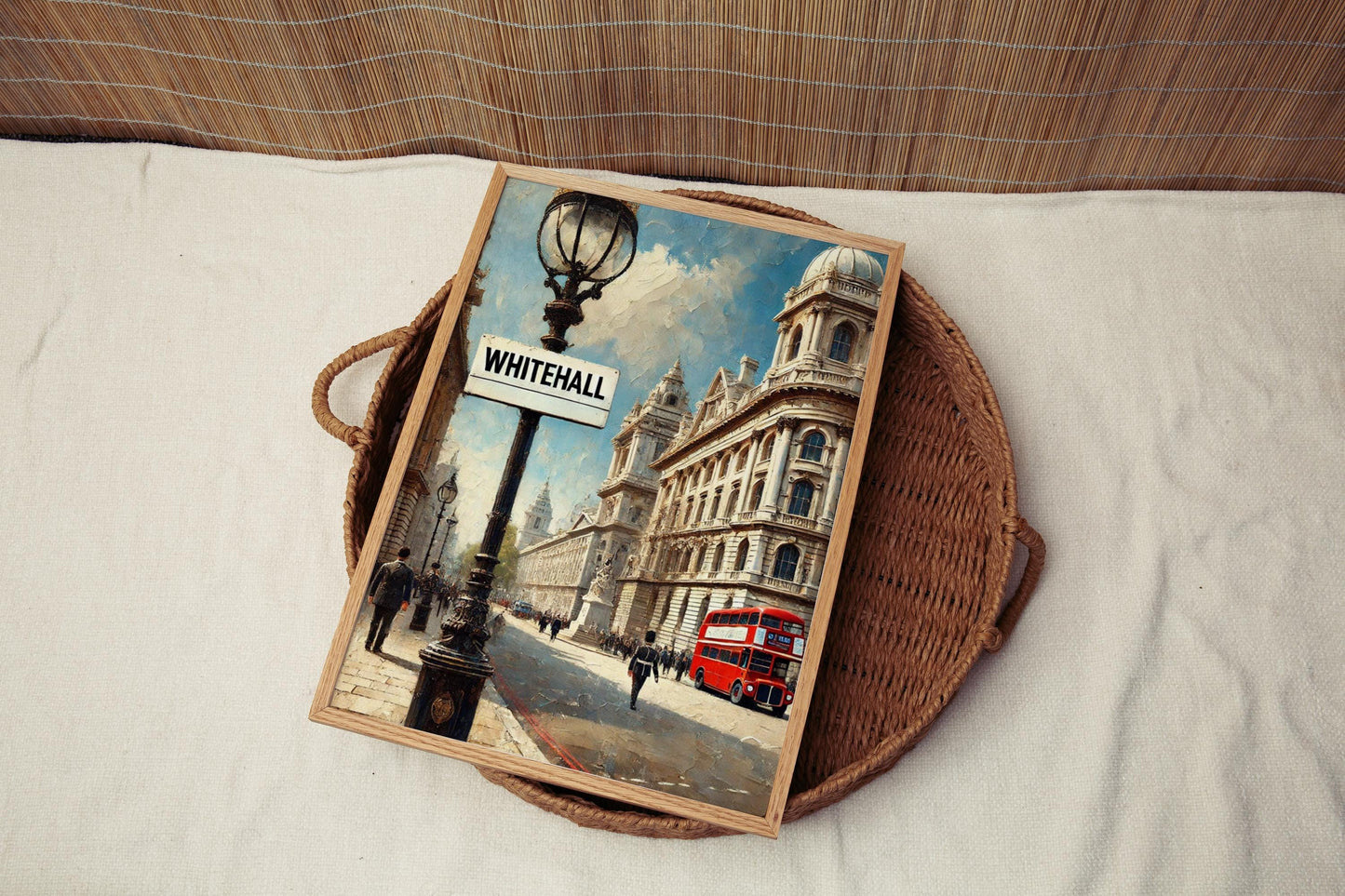 England Whitehall Wall Art Print - London Travel Poster & England Gift, Housewarming Decor, UK Artwork for Home or Office