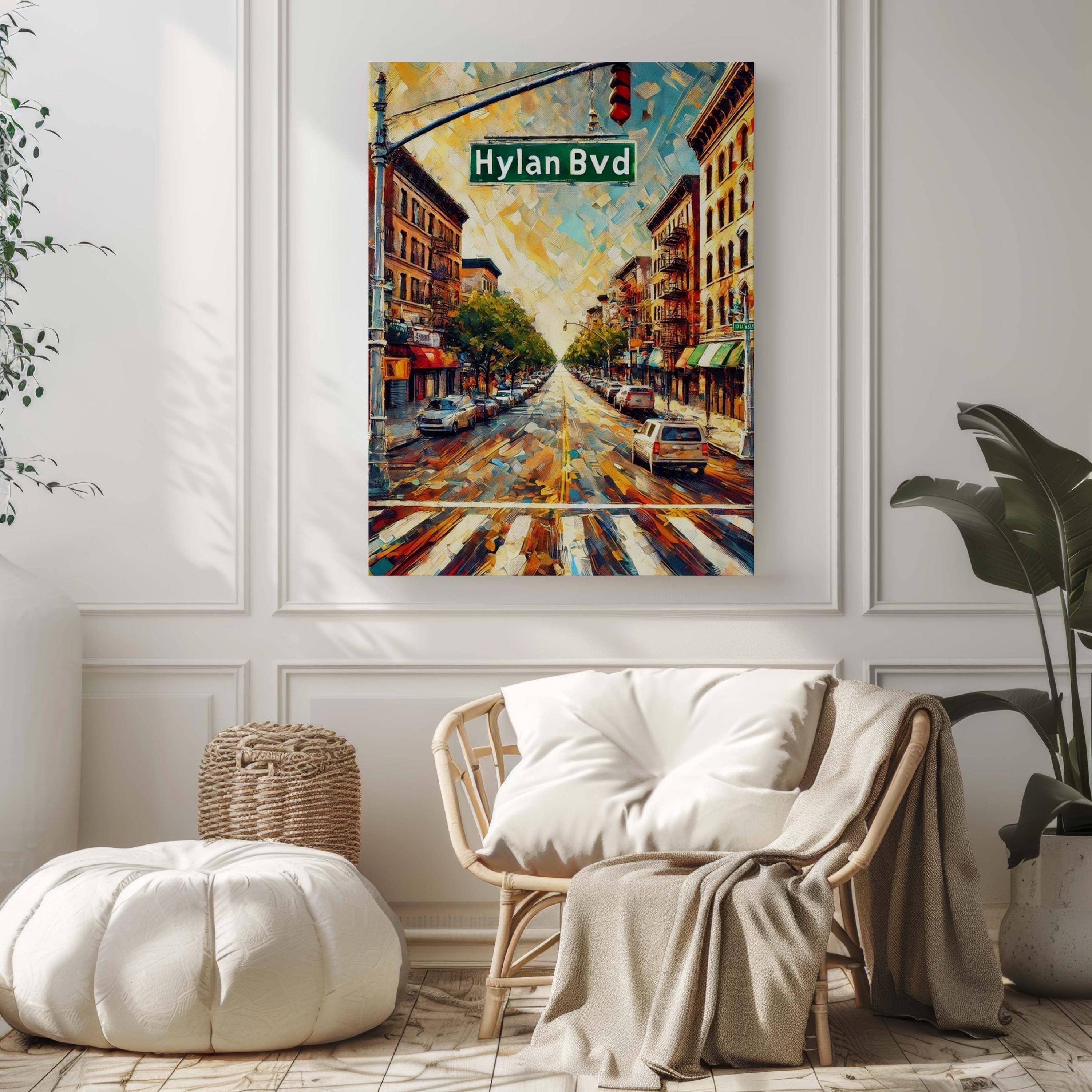 Hylan Boulevard Wall Art Print – Staten Island Travel Poster, NYC Gift, Housewarming Decor, Hylan Blvd Artwork, Staten Island Map Print