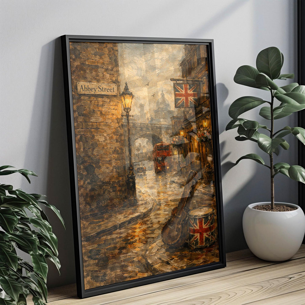 Abbey Street Cubism Art Print: Dublin City Center Travel Poster