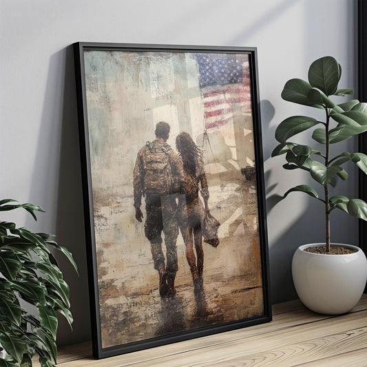 American Family Art | Abstract USA Wall Art | Patriotic United States Poster | Independence Day Home Decor Artwork