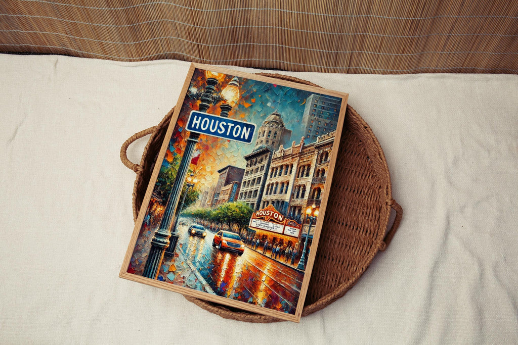 Texas Wall Art Decor - Houston & San Antonio, Texas, USA