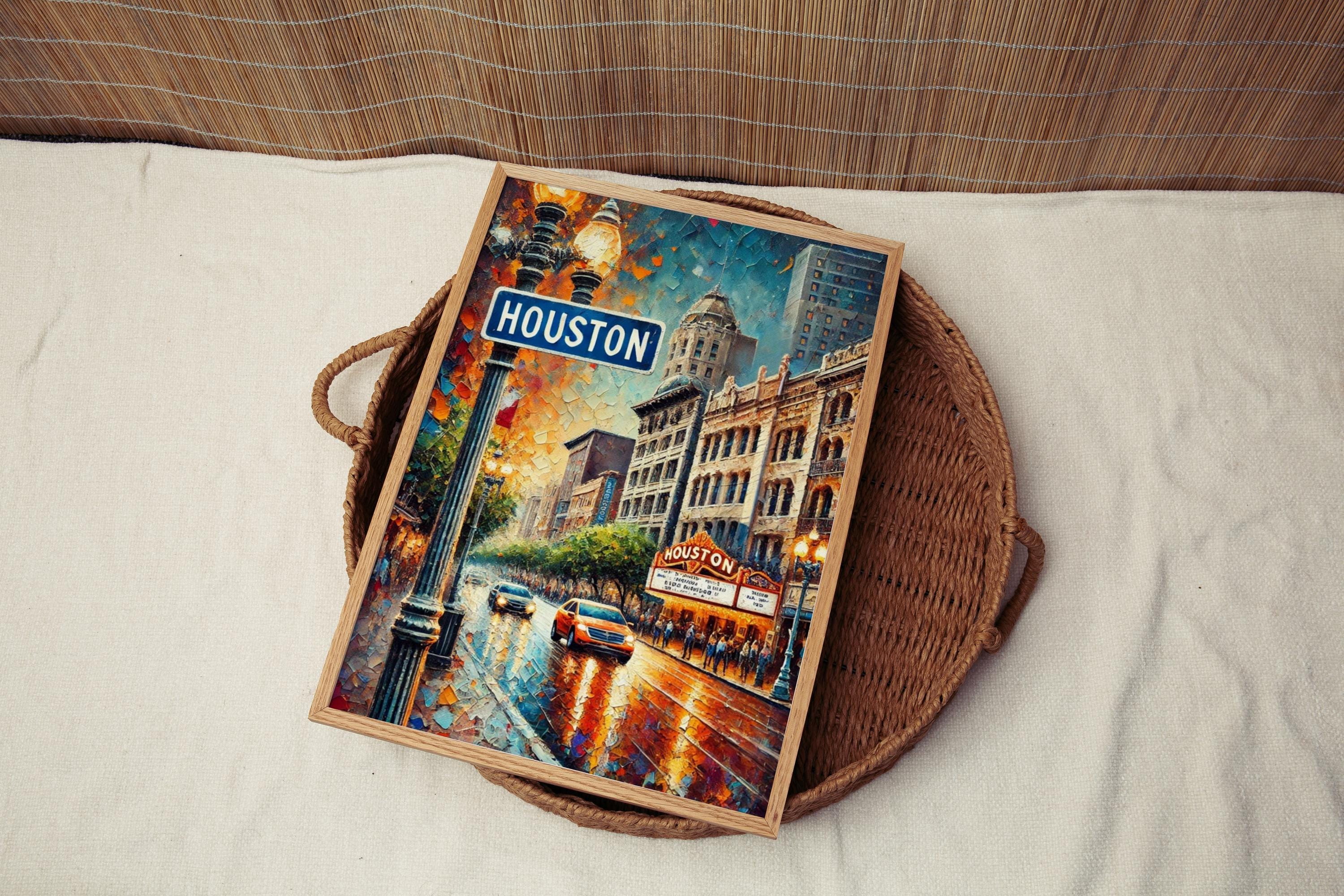 Texas Wall Art Decor - Houston & San Antonio, Texas, USA