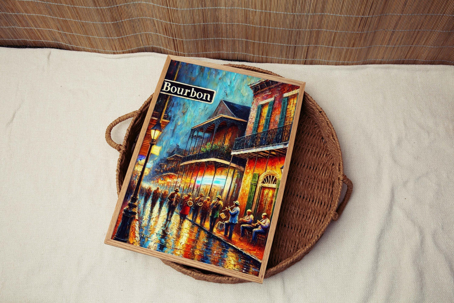 Bourbon St Print Wall Art - New Orleans Travel Poster, Louisiana Decor, Bourbon Street Gift, Housewarming & NOLA Souvenir