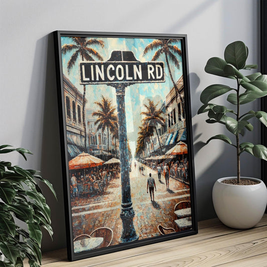 Miami Lincoln Road Wall Art Print, Florida Travel Poster, Miami Beach Home Decor, Florida Gift & Housewarming Artwork