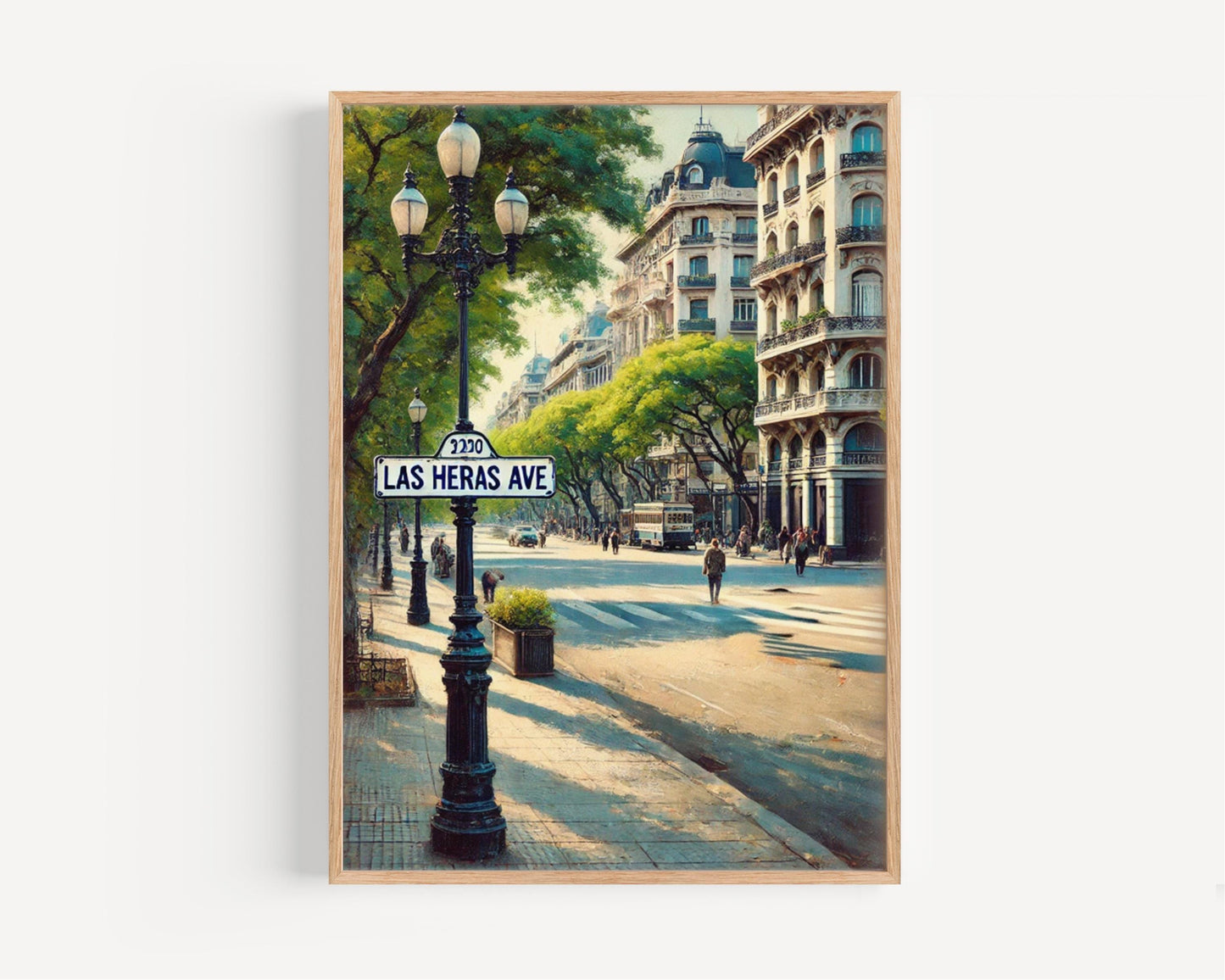 Buenos Aires Street Art Print: Las Heras Avenue Travel Poster