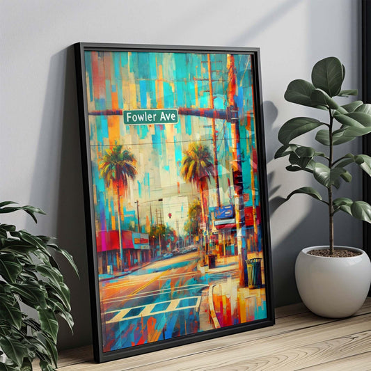 Fowler Ave Print - Tampa Florida Wall Art Travel Poster, Housewarming & Florida Gift, Fowler Avenue Travel Art Decor