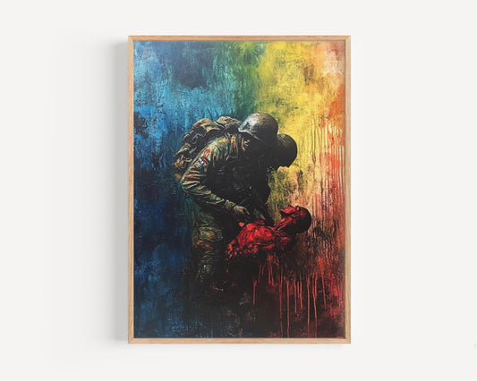 American War Abstract USA Wall Art | Patriotic United States Independence Poster | Modern American Home Decor