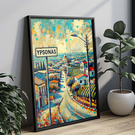 Ypsonas Art Print - Cyprus Travel Poster, Ypsonas Wall Art, European City Gift, Housewarming Decor, Modern Cyprus Artwork