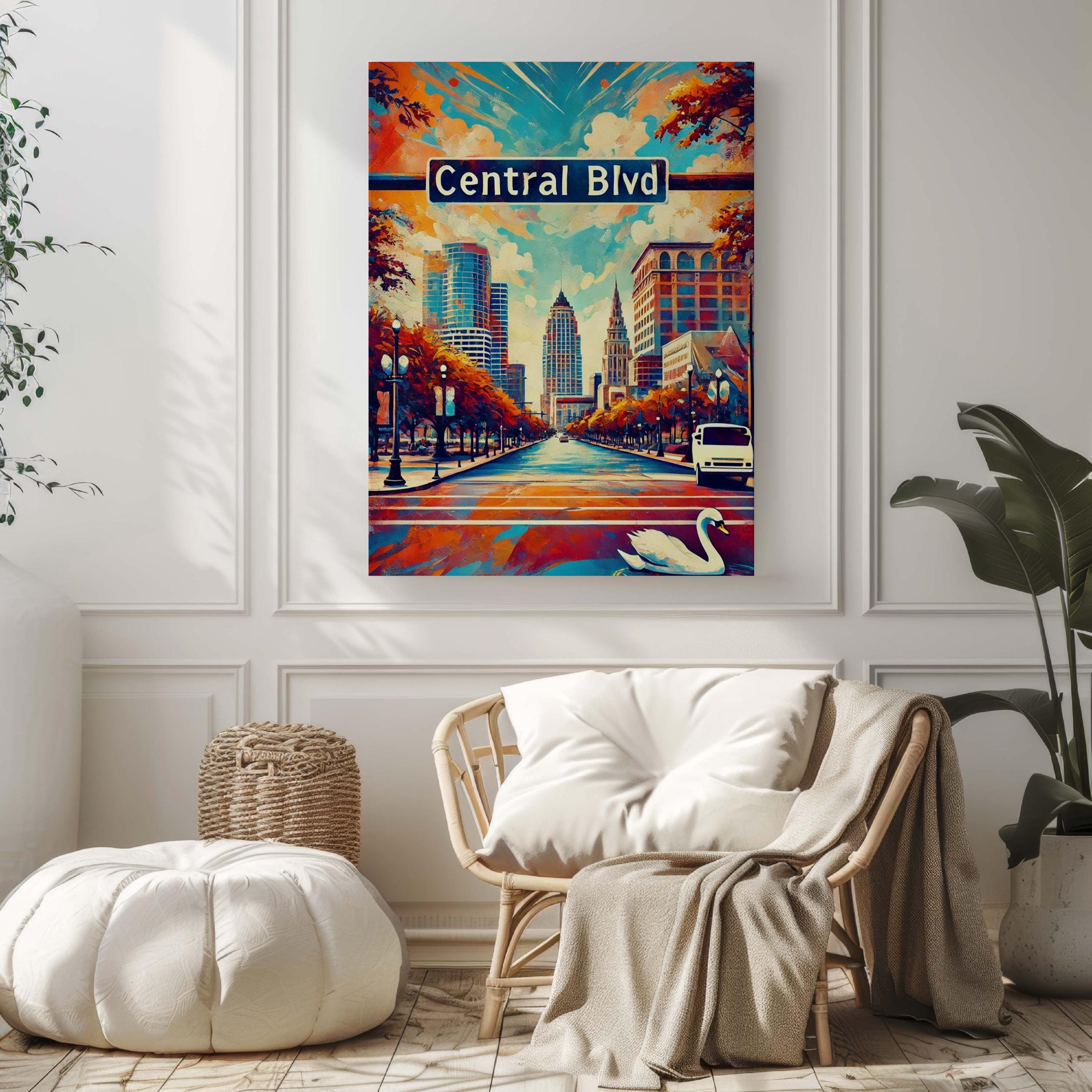 Central Boulevard Modern Wall Art - Orlando, Florida, USA
