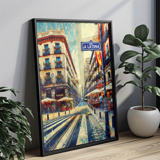 La Latina Wall Art Print: Madrid Spain Travel Poster, La Latina Map, Spanish Decor, Spain Gift, Housewarming Art, Travel Print