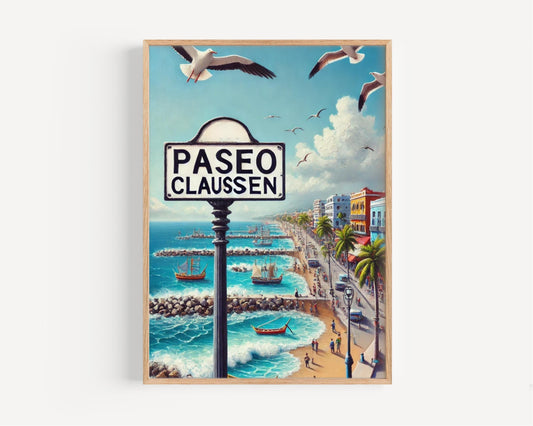 Mexico Wall Art Paseo Claussen Print – Travel Poster, Mexican Decor, Housewarming Gift,Colorful Mexico Travel Print,Unique Mexico Gift Ideas