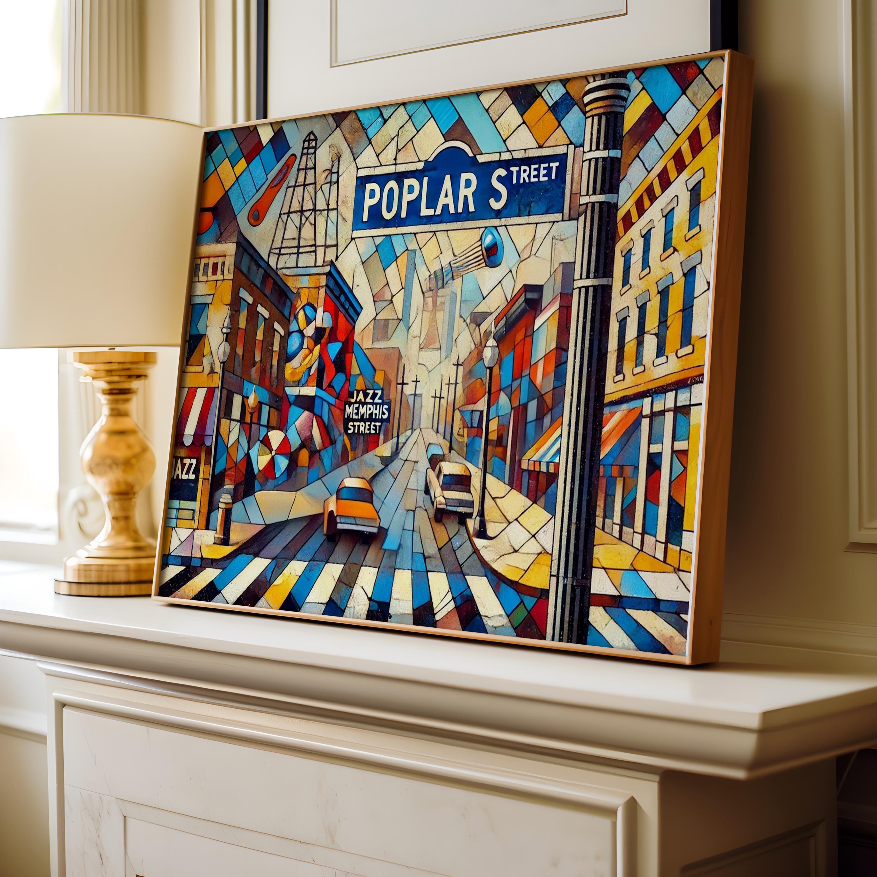 Poplar Street Wall Art - Memphis, Tennessee, USA