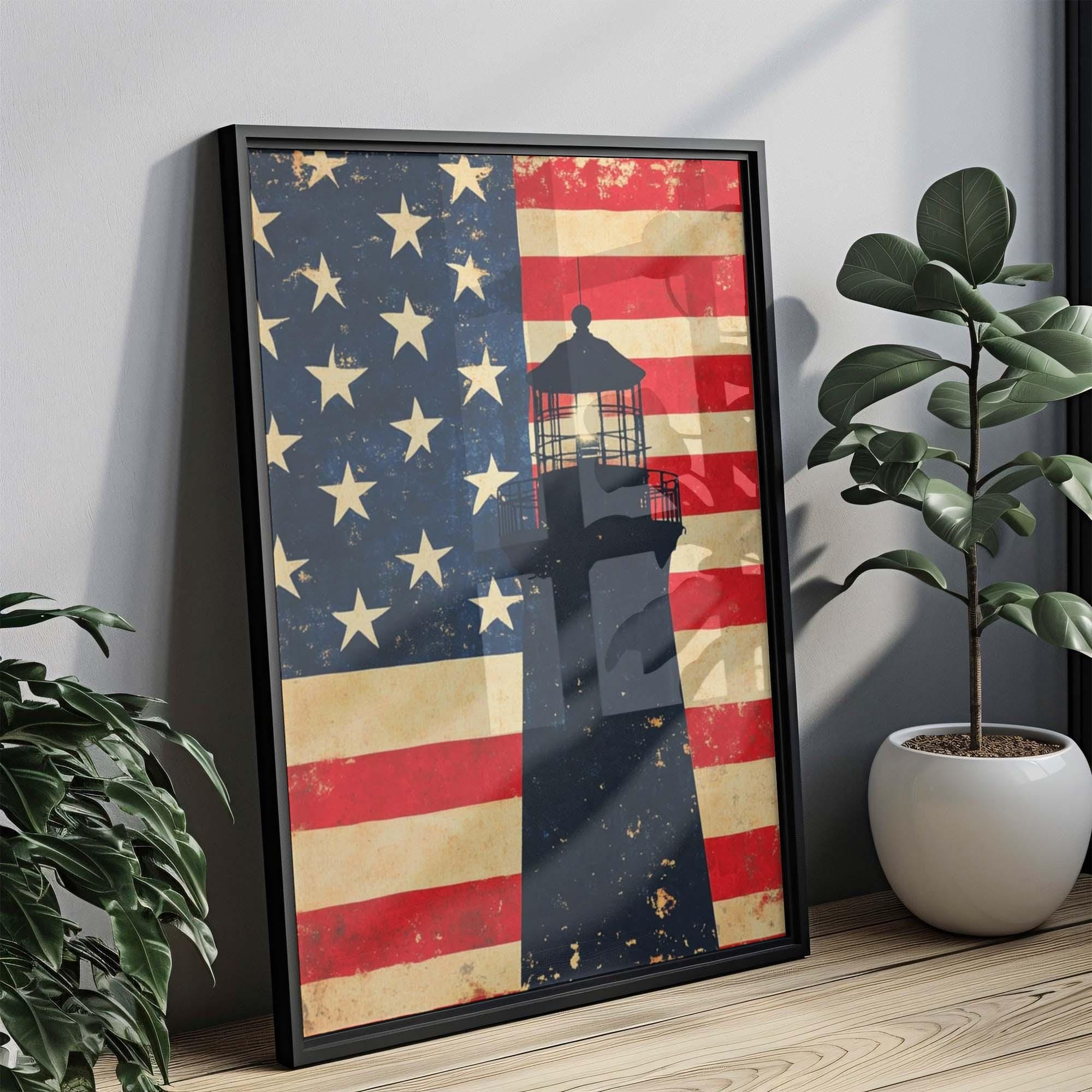 Lighthouse Patriotic Wall Art - United States