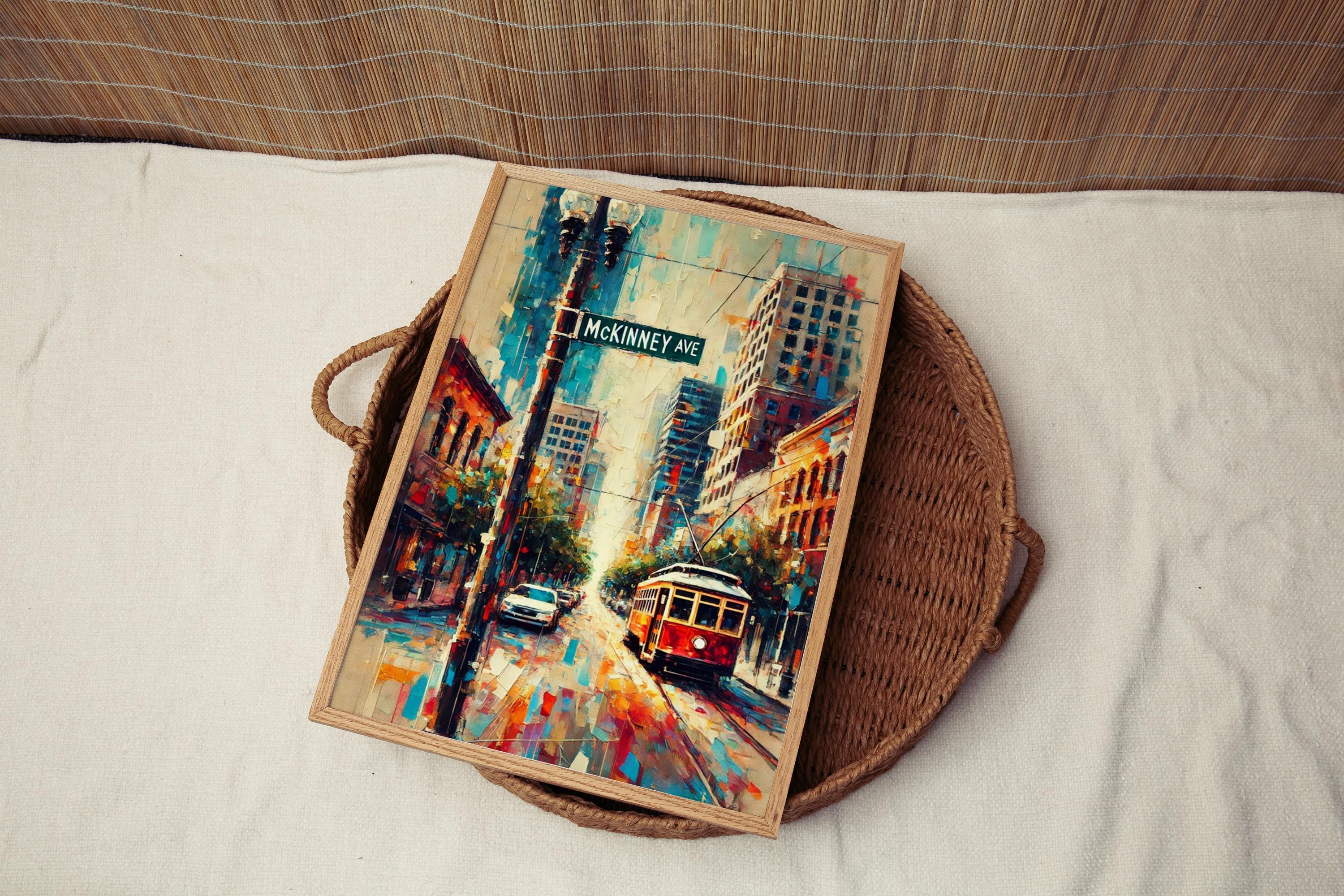 Texas Mckinney Ave Wall Art - Dallas Travel Print, Housewarming Gift & Texas Artwork Poster