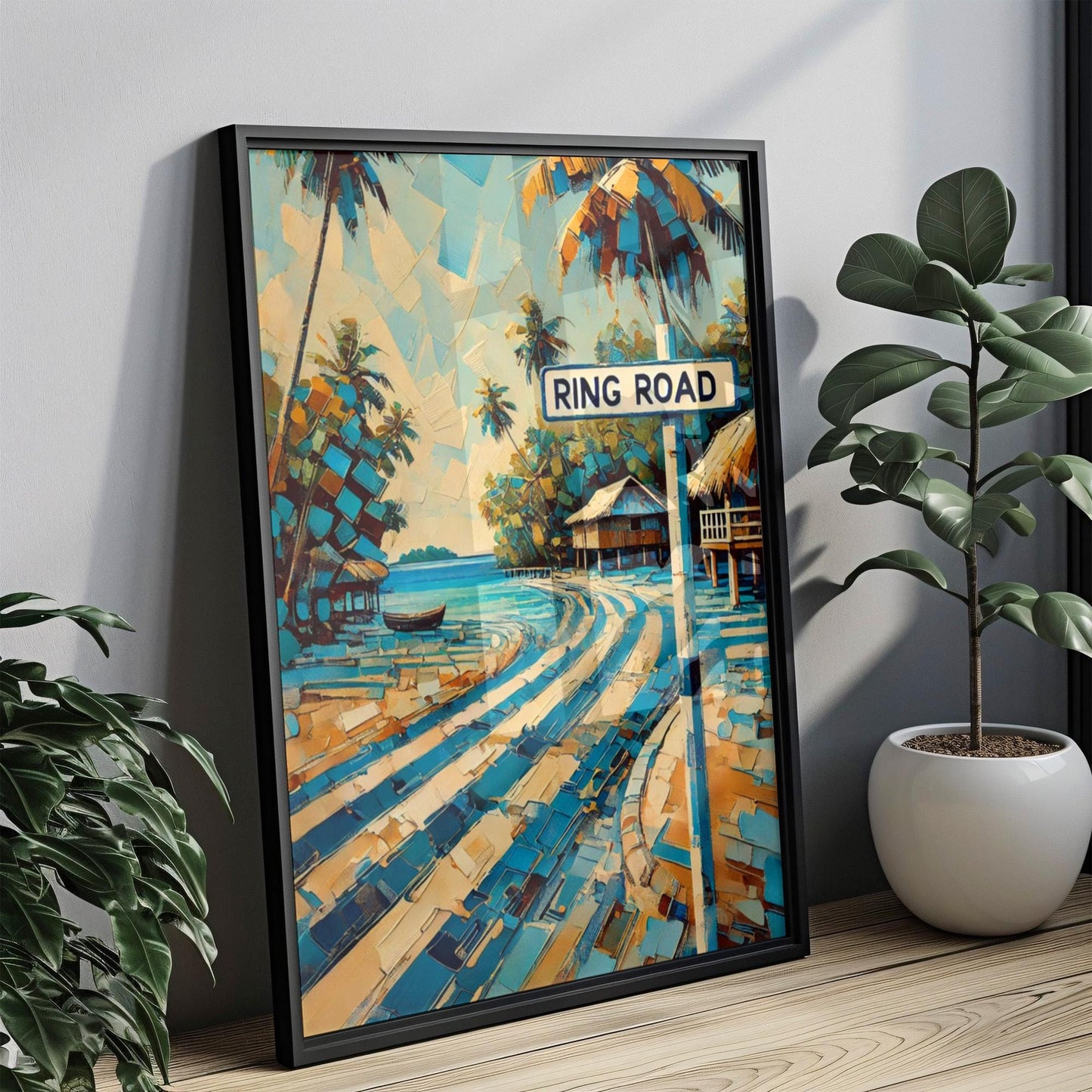 Ring Road Wall Art, Micronesia Travel Poster, Kolonia Coastal Road Print, Tropical Home Decor, Travel Souvenir, Island Gift, Fine Art Print