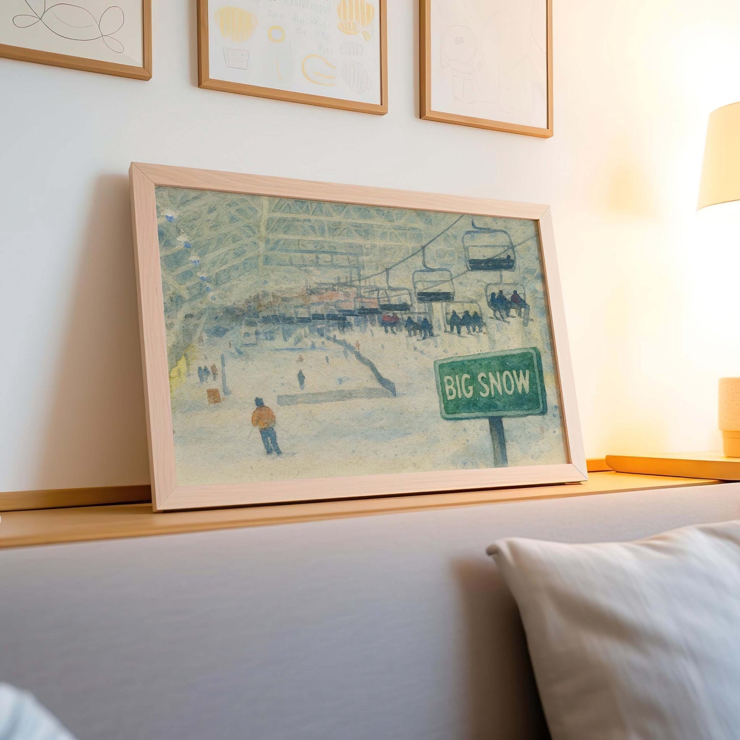 Big Snow Ski Michigan Snowboard Art Winter Poster Mountain Wall Decor Ski Resort Map Ski Trip Gift Alpine Print Snow Adventure