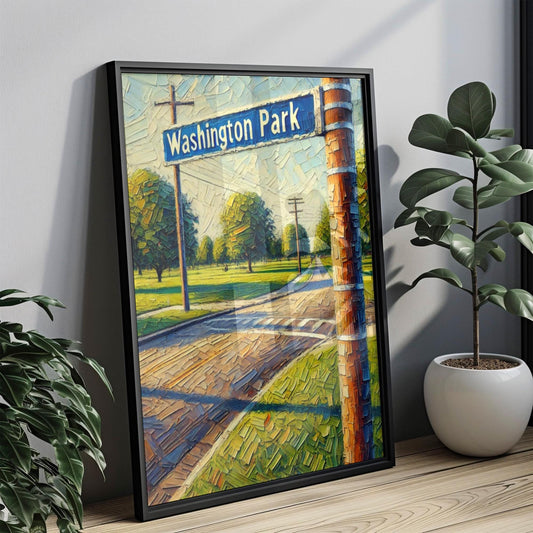 Denver Washington Park Wall Art Print – Colorado Travel Poster, Denver Gift, Housewarming Decor, USA Cityscape Illustration