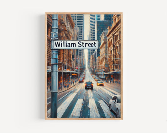 Street Print William St Wall Art - Sydney Travel Poster, Australian Decor, Housewarming Gift, Modern Urban Art, Cityscape Print