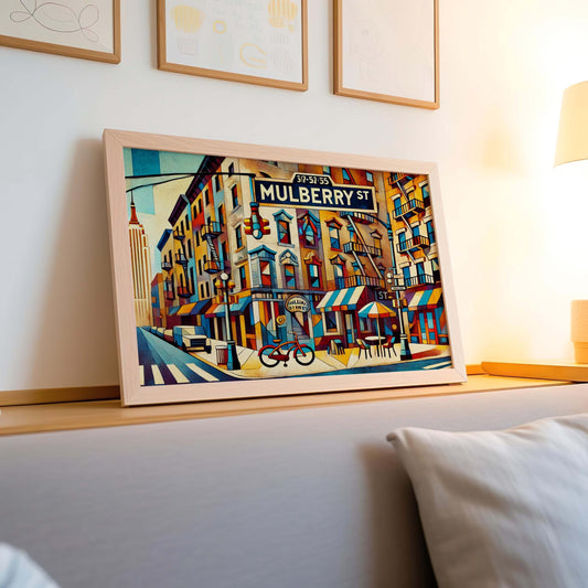 Mulberry Street Print New York Wall Art, Little Italy Travel Poster, NYC Decor, Housewarming Gift, NYC Travel Print, Mulberry St Artwork