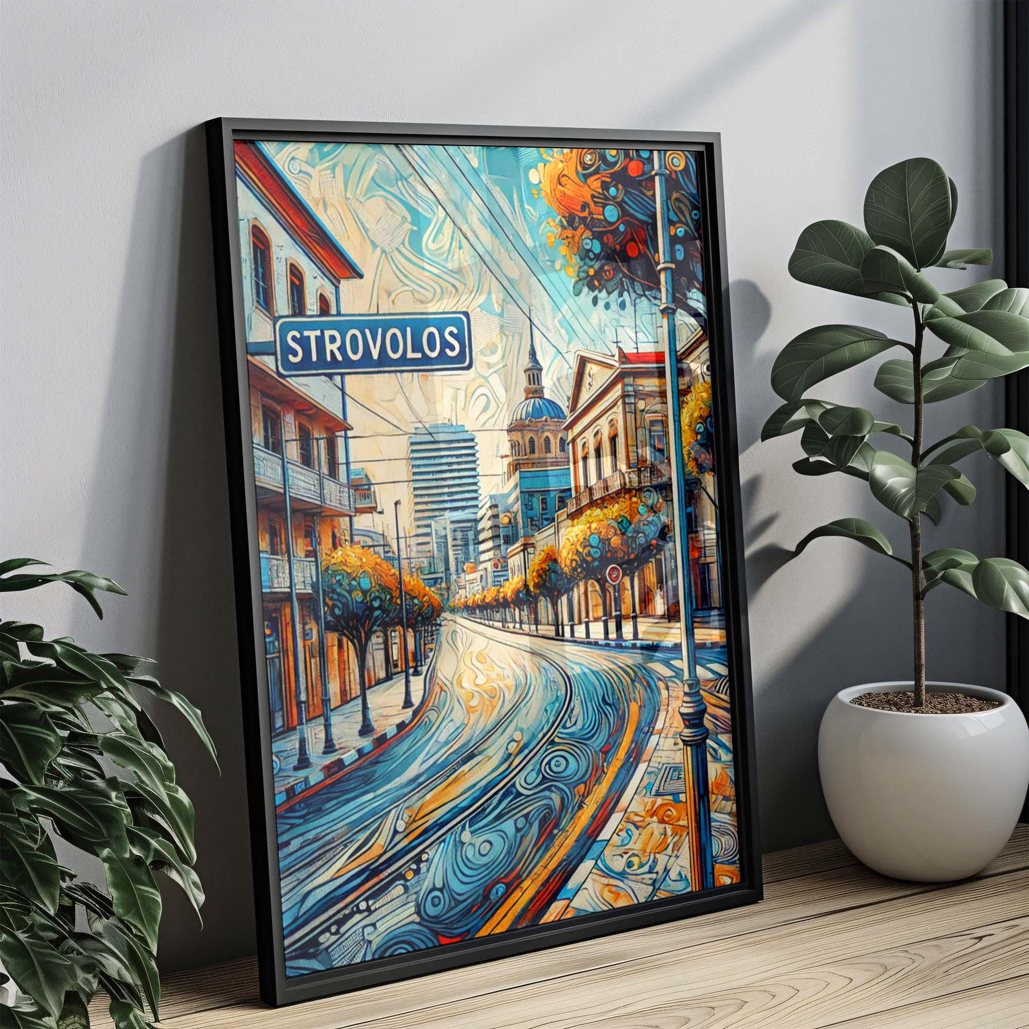 Strovolos Art Print City Map - Strovolos, Cyprus