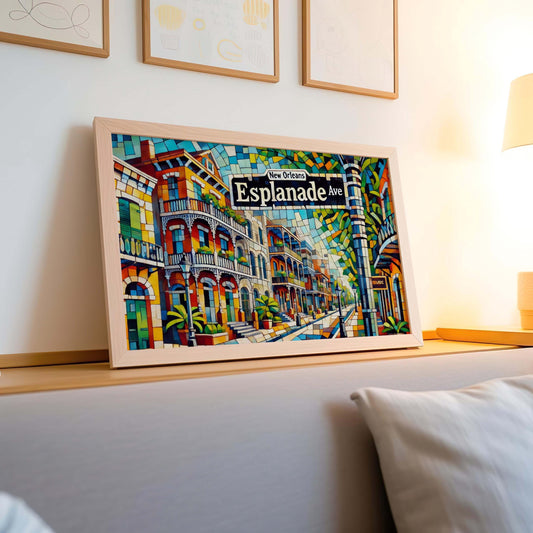Esplanade Ave Print - New Orleans Wall Art, Travel Poster, Louisiana Gift, Esplanade Avenue Decor, Housewarming & Home Office Art