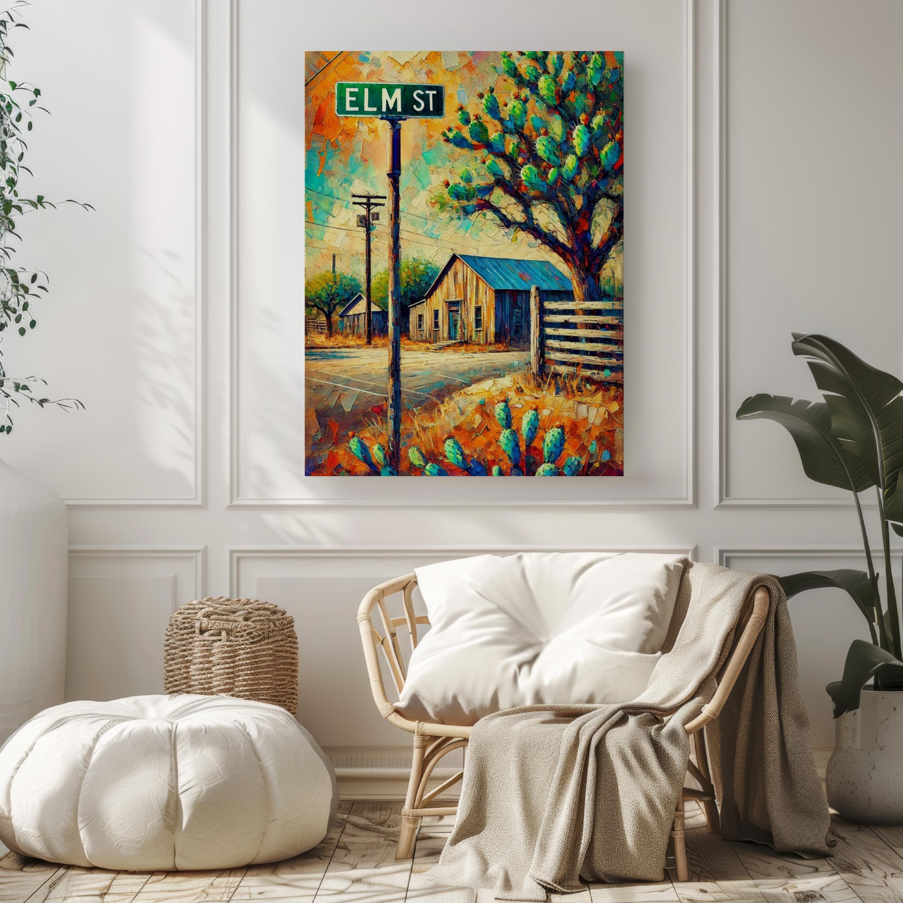 Dallas Elm St Wall Art, Travel Poster & Texas Home Decor, Dallas Gift, Elm Street Print, Housewarming Wall Art
