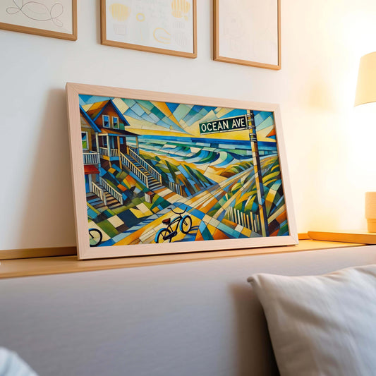 Long Beach Island Ocean Avenue Wall Art, LBI Print Travel Poster, New Jersey Beach House Gift, Long Beach Island Artwork, LBI Home Decor