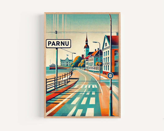 Parnu Art: Estonia City Wall Art Print, European Travel Poster, Housewarming Gift, Parnu Print Home Decor
