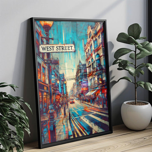 West Street Wall Art Print - Brighton UK Travel Poster, Housewarming Gift, United Kingdom Home Decor