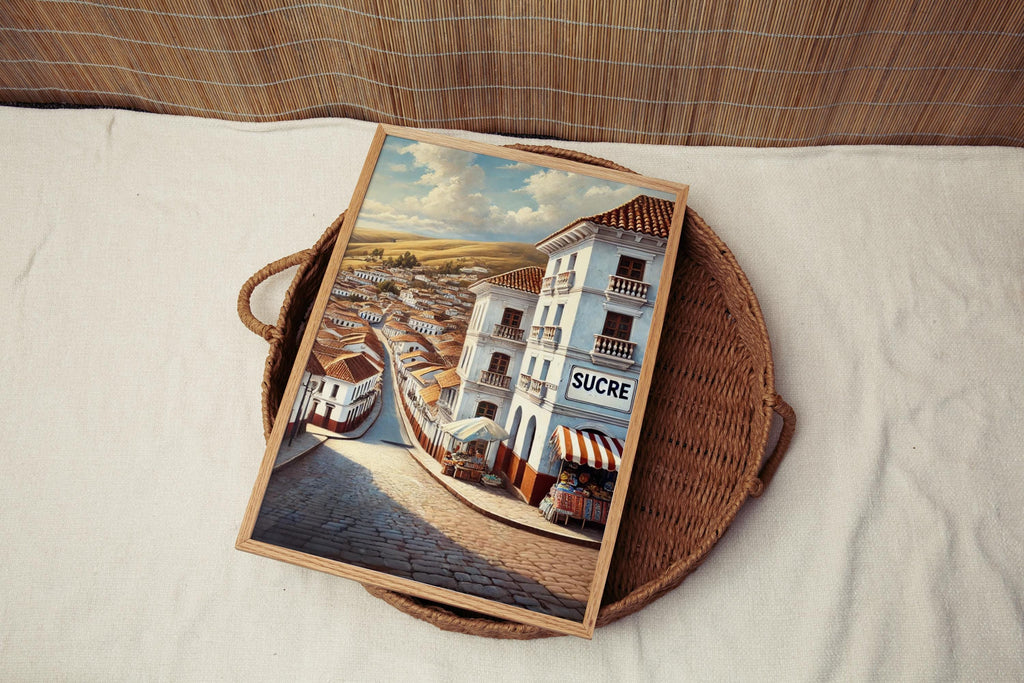 Art Sucre Wall Art Print - Bolivia Travel Poster, South American Decor, Perfect Bolivia Gift & Housewarming Present