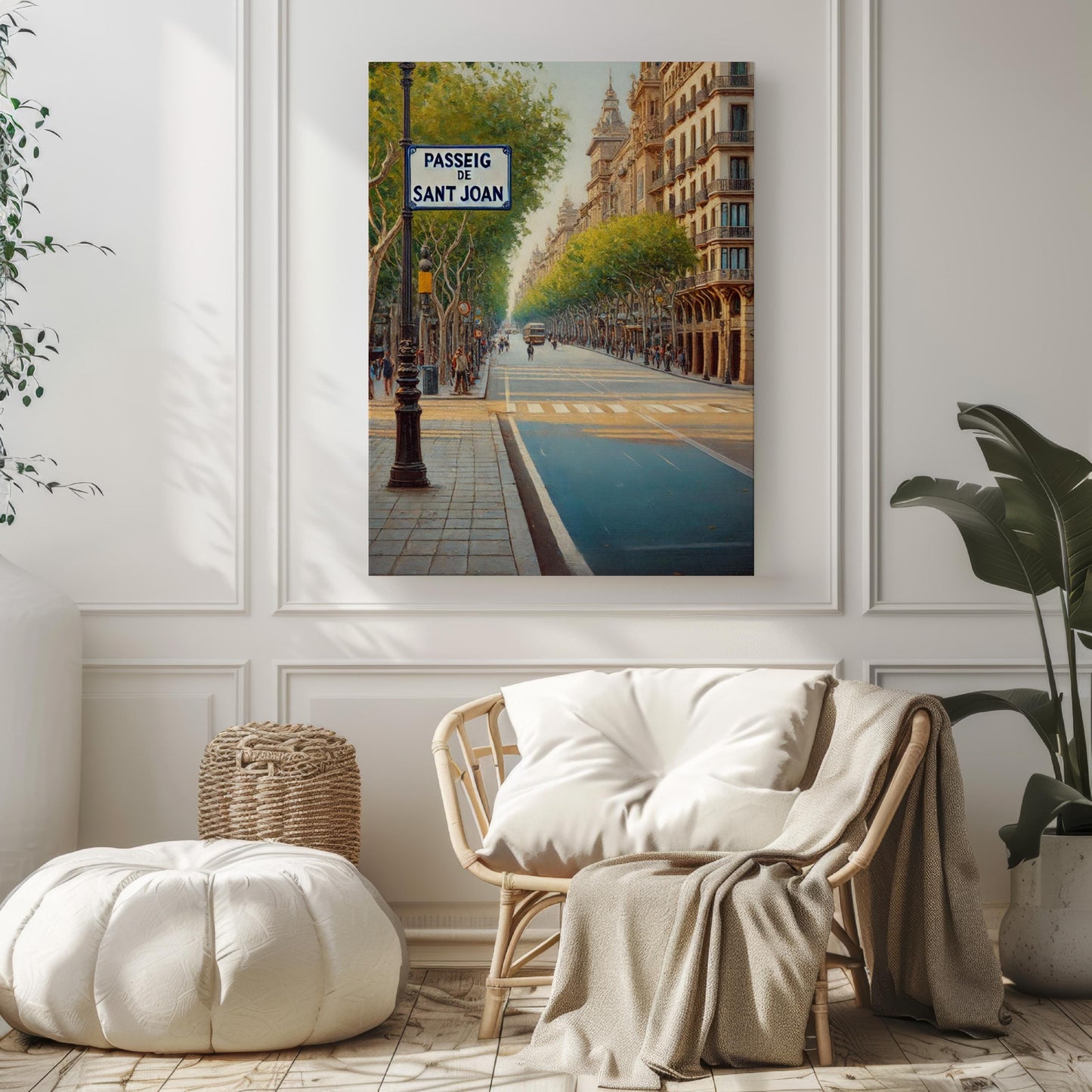 Passeig de Sant Joan Wall Art, Barcelona Street Sign Print, Spain Travel Souvenir, Mediterranean Cityscape, Framed Artwork, Personalized