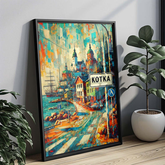 Kotka Art Wall Print - Finland Travel Poster, Scandinavian Home Decor, Kotka City Artwork, European Wall Art, Housewarming Gift Print