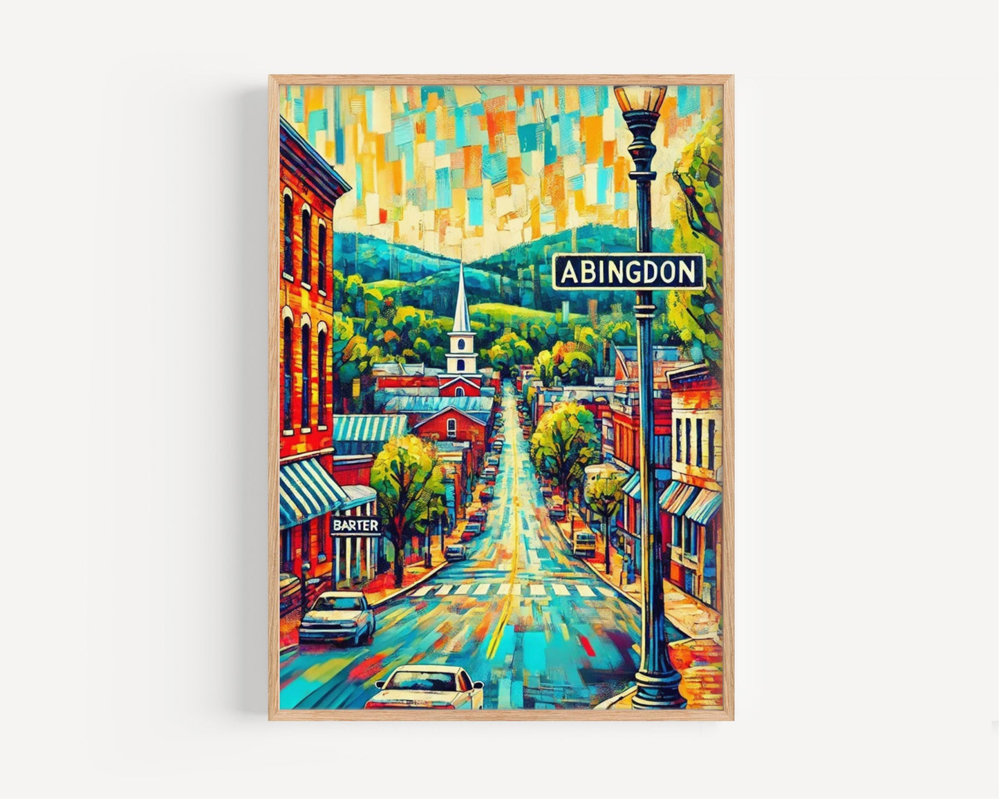Art Abingdon Wall Art Print - Virginia Travel Poster, USA Decor, Housewarming Gift, Virginia Gift, Travel Art for Home