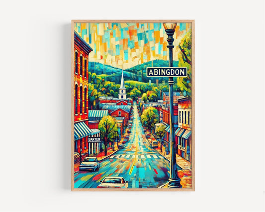 Art Abingdon Wall Art Print - Virginia Travel Poster, USA Decor, Housewarming Gift, Virginia Gift, Travel Art for Home