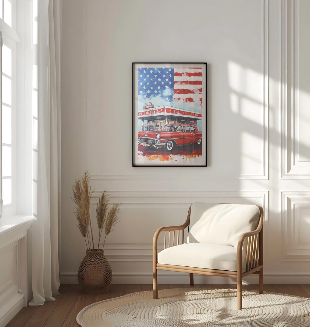 American Diner Abstract Print - United States