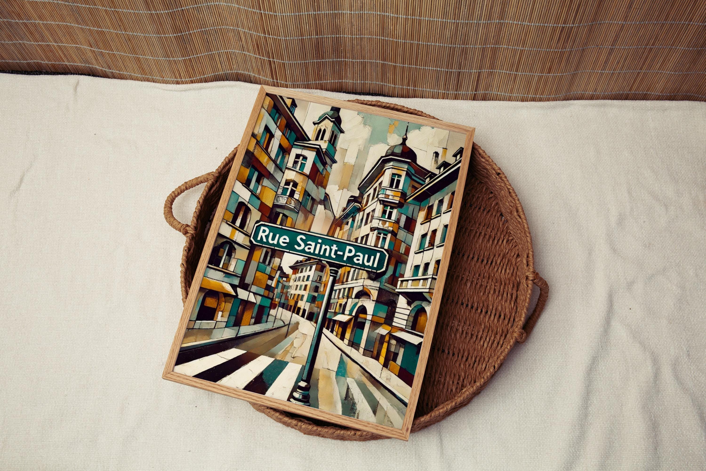 Rue Saint-Paul Print Vintage - Paris, France