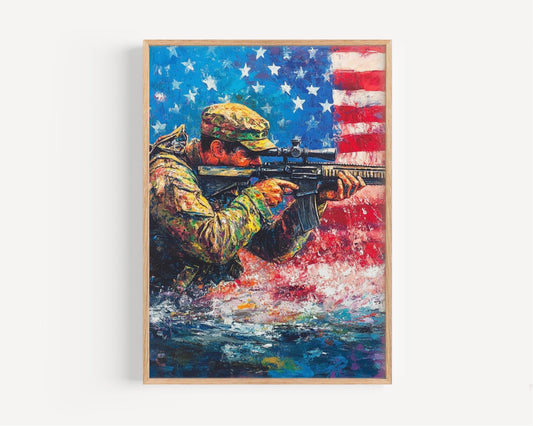 American Sniper Abstract USA Wall Art Patriotic United States Poster American Independence Home Decor