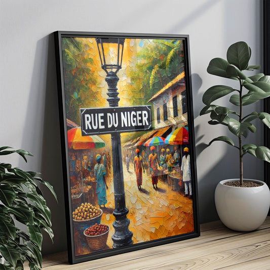 Rue du Niger Wall Art, Conakry Print, Guinea Cityscape, Travel Poster, Culture & Street Scene Art, Housewarming Gift, Travel Souvenir