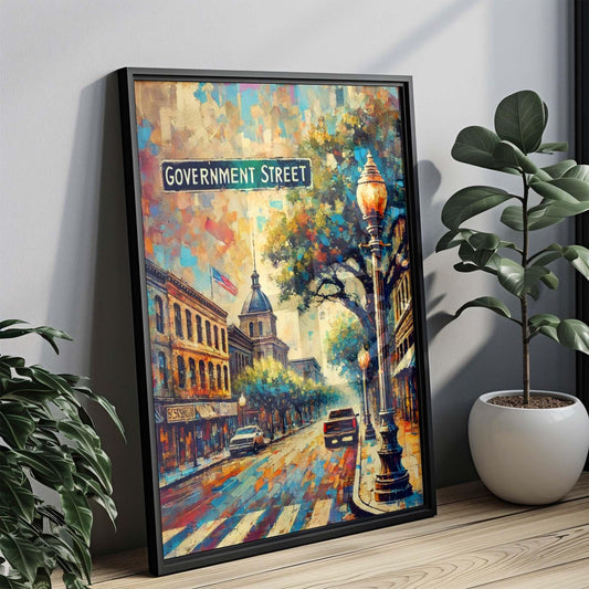 Government Street Wall Art - Baton Rouge Travel Print & LA Home Decor, Government St Poster, Housewarming Gift
