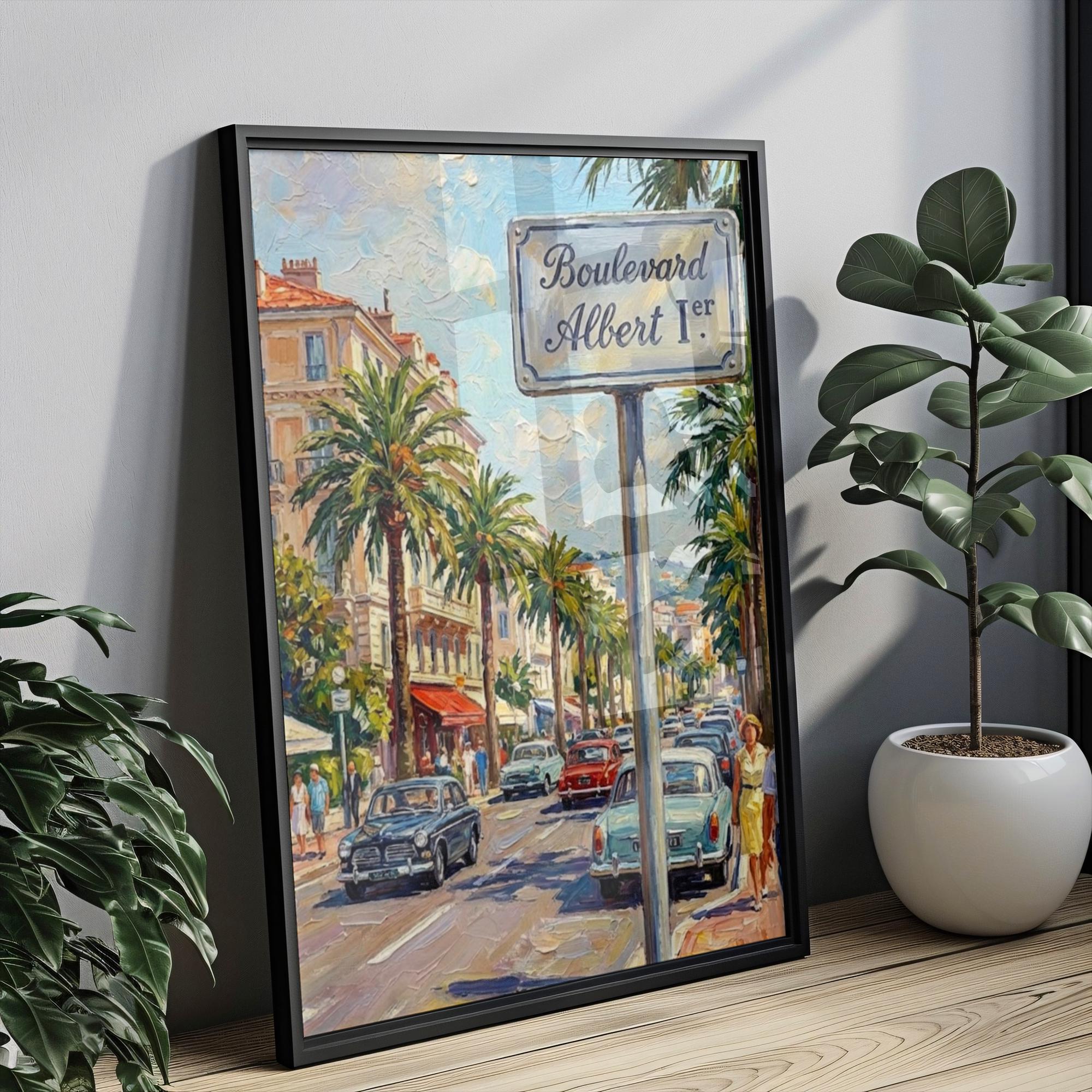 Boulevard Albert Wall Art Print: Monte Carlo Monaco Travel Poster