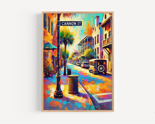 Wall Art Cannon St Charleston Print, South Carolina Travel Poster & Gift, Historic Cannon Street Artwork