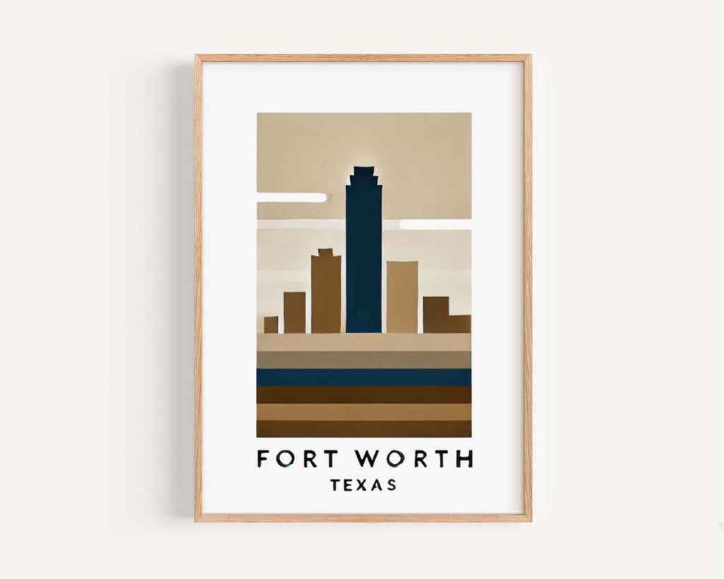 Fort Worth Print Modern - Fort Worth, Texas, USA