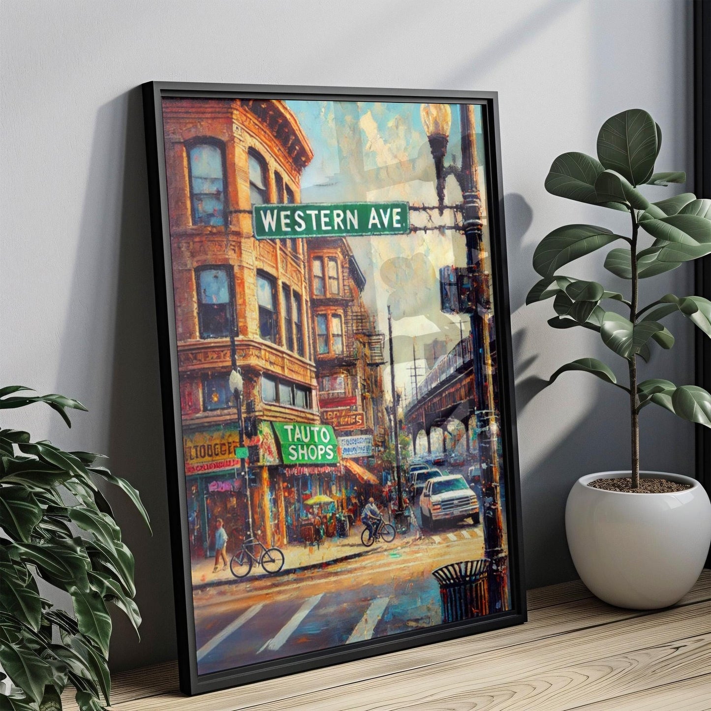 Western Avenue Wall Art, Chicago Print, Illinois Art, Cityscape Travel Poster, Chicago Street Sign, Home Decor Gift, Framed or Unframed