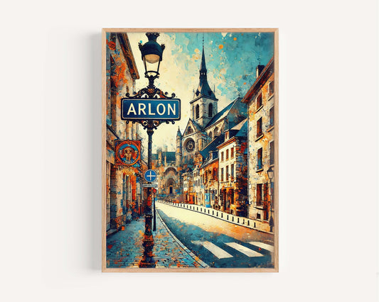 Arlon Art Belgium City Print Travel Poster Wall Art European Home Decor Housewarming Gift