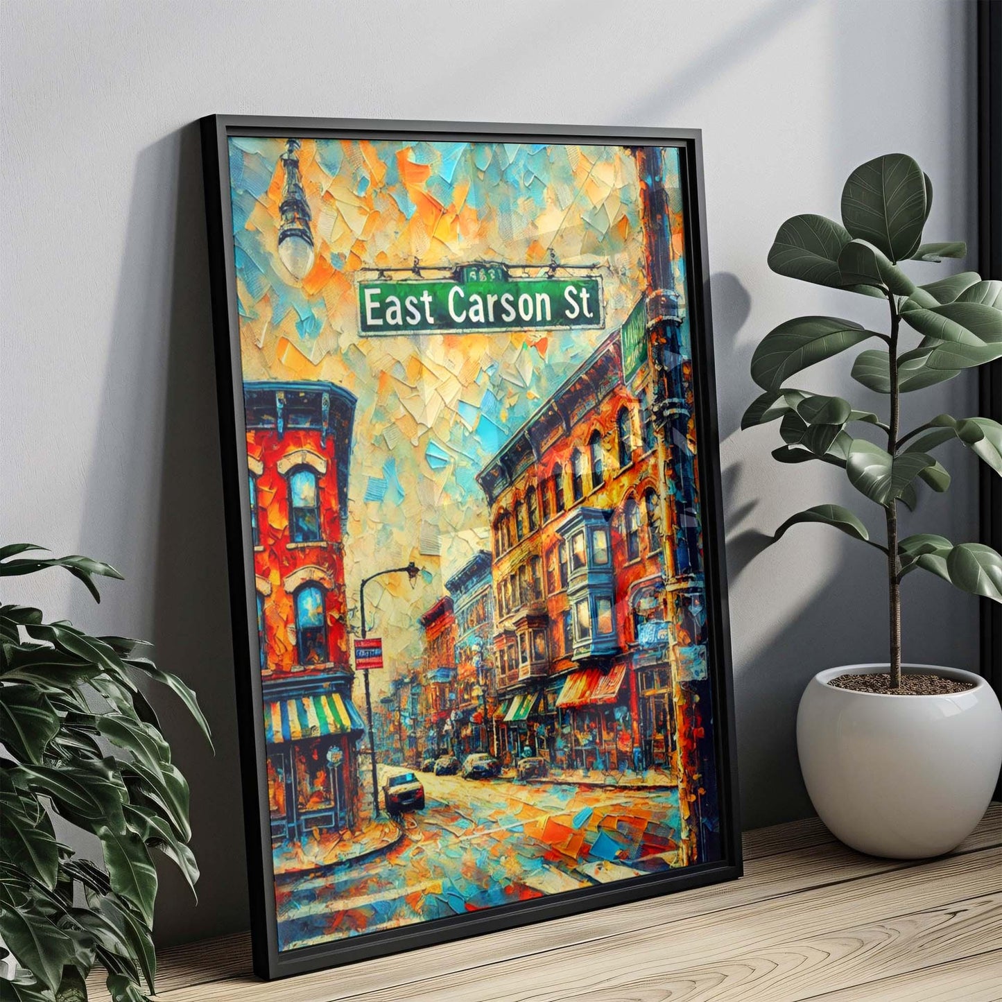 East Carson Street Wall Art - Pittsburgh Print Travel Poster, Housewarming Gift, PA Art, Urban Cityscape Decor