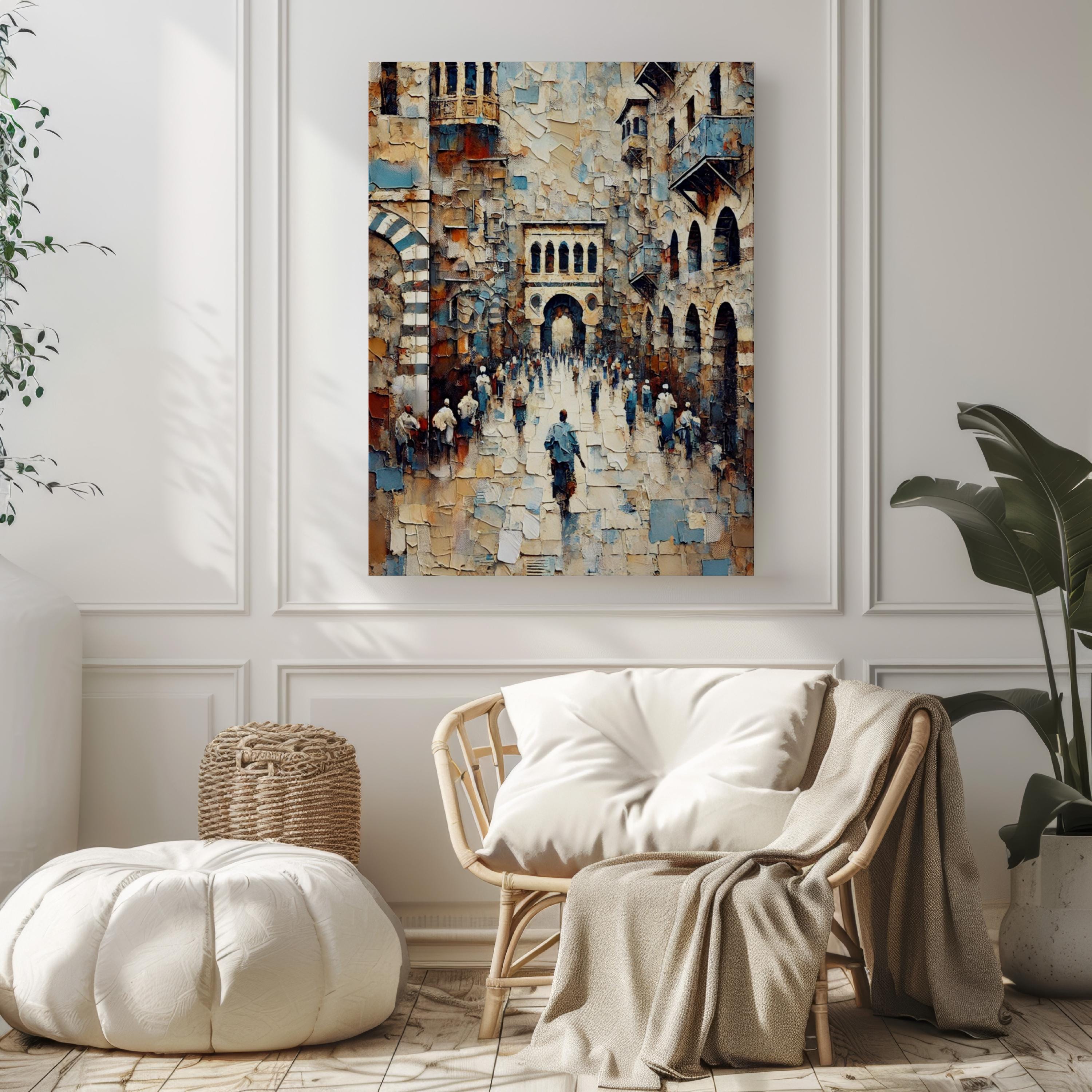 Syria Wall Art, Middle Eastern Cityscape Print, Vibrant Souk Scene, Travel Poster, Asian-Inspired Artwork, Personalized Gift